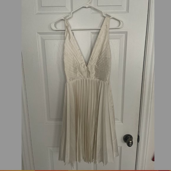NWT Abercrombie & Finch Pleated Dress (Champaign) - Picture 3 of 5